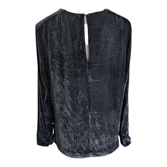 & other stories Black burnout silk velvet blouse size 8 devore - Picture 6 of 8